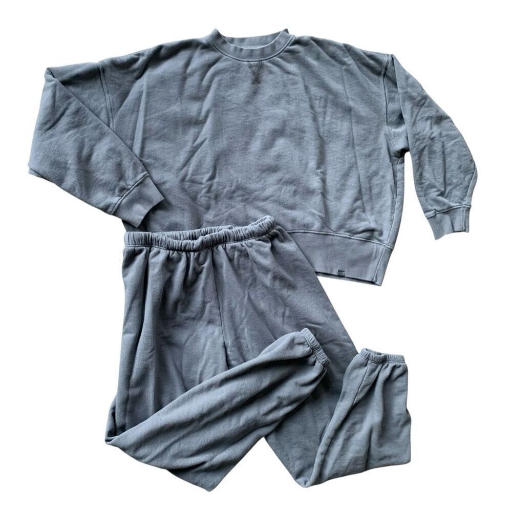 SET ACTIVE gray Old School Sweatpants & Sweatshirt Set Lot sz S